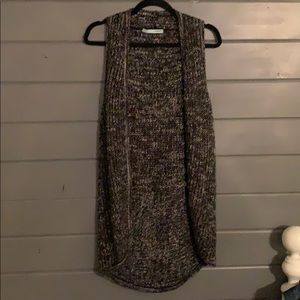 Black and white long sweater vest